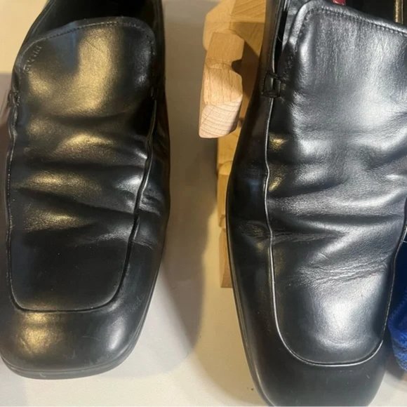 Prada Black Leather Slip On Loafers Driving Shoes Mens Size 8 US Made In Italy - Picture 4 of 15
